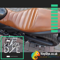 Motorcycle Seat Refurbishment - Saddle Tan Vinyl Dye and High Gloss