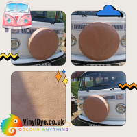 VW Campervan Wheel Cover Refurbished with Chamois Vinyl Dye