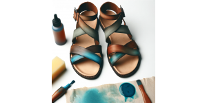 Strappy Leather Sandals Dyeing
