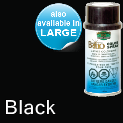 Black Brillo Aerosol 400ml or 178ml Vinyl Dye Plastic Paint